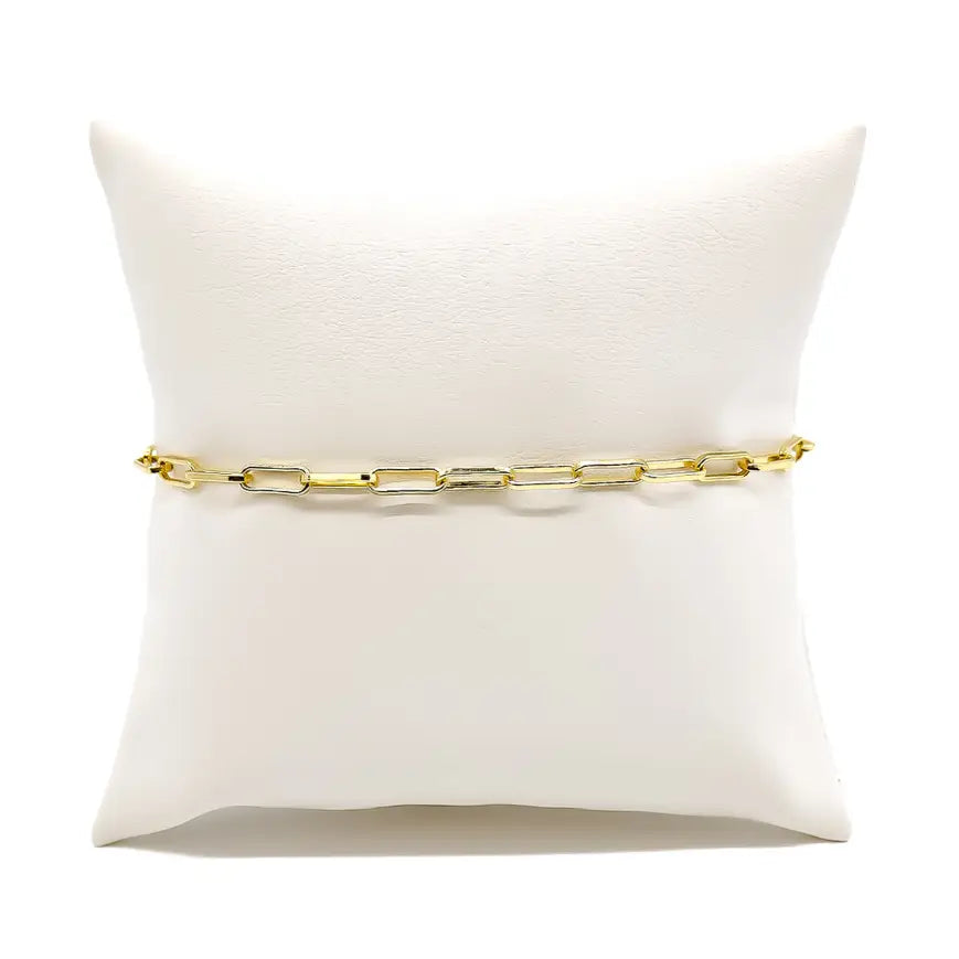 Small Paperclip Chain Bracelet with Flamingo Charm