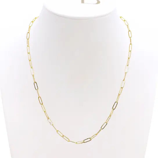 16 inch Paperclip Chain Charm Necklace with C charm